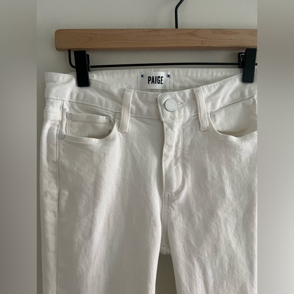 PAIGE Hoxton Ankle Skinny White Jeans Women’s Size 25 Mid Rise Stretch Denim - Picture 2 of 6